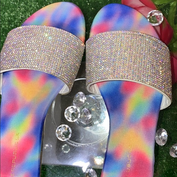 Multi/rainbow diamond slides size 7 - Picture 3 of 4